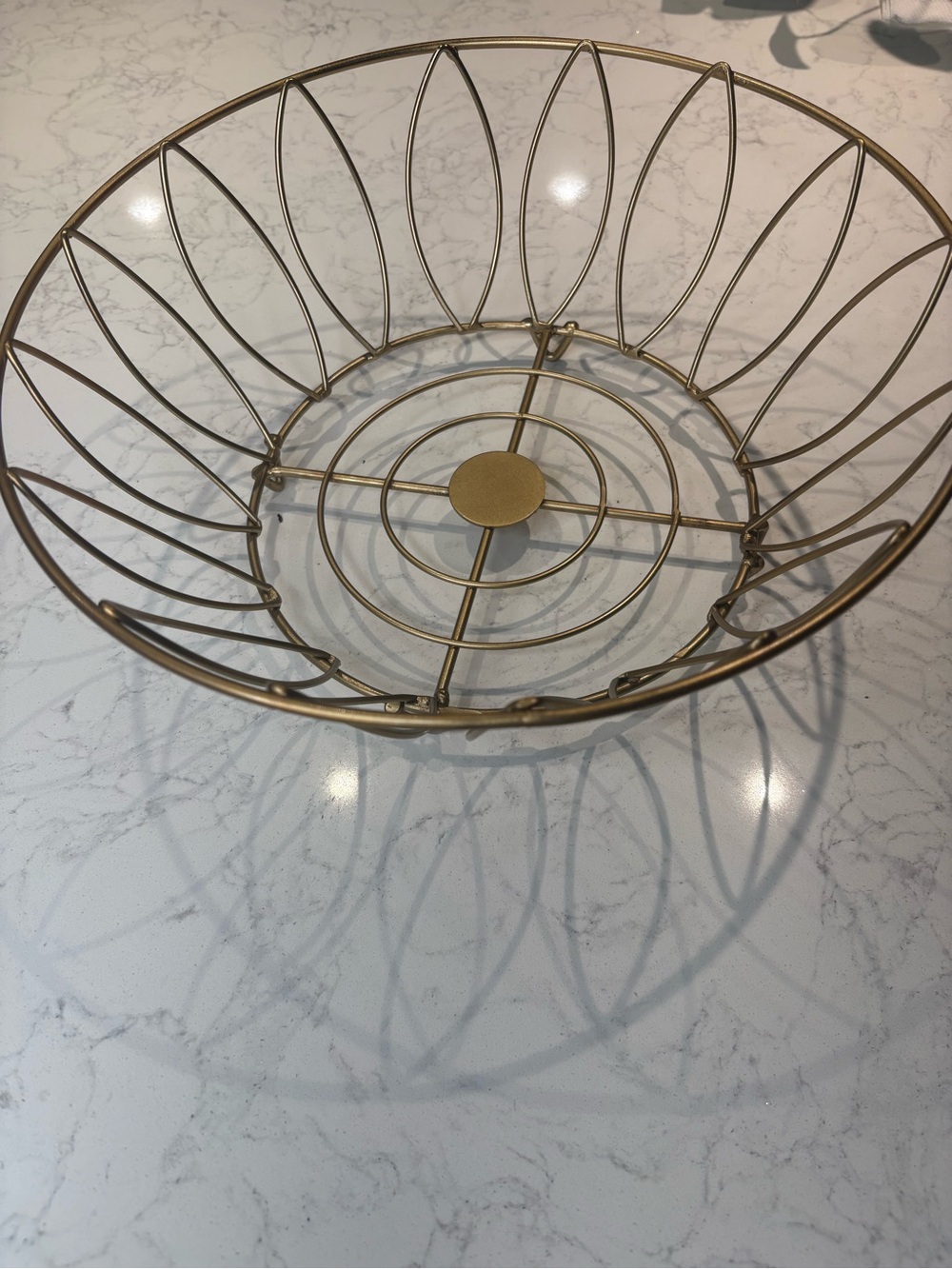 Gold Wire Fruit Bowl - Decorative Home Dining Basket